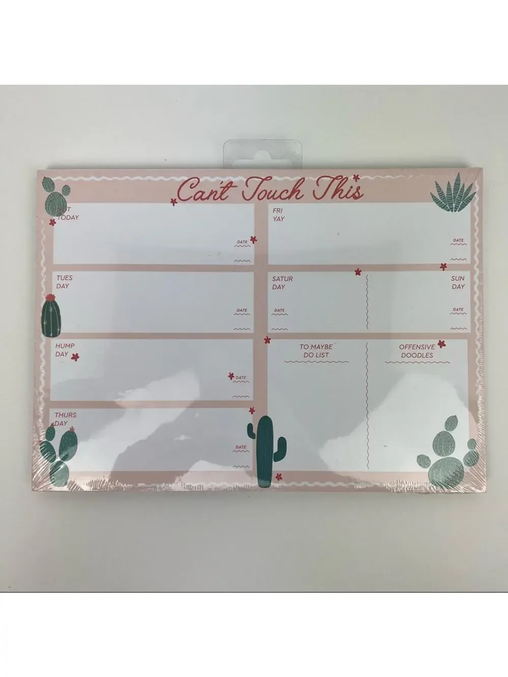 Can't Touch This Cactus Pink and Green Weekly Planner With To-Do List - NWT